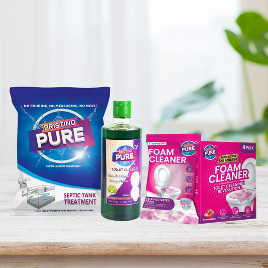 Pristino Pure powder & Strawberry Combo – Complete Toilet & Septic Cleaning Solution